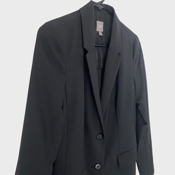 J.Jill Ponte Double Button Blazer Jacker Women's Size 4 Black Wool Blend Formal - Picture 4 of 12
